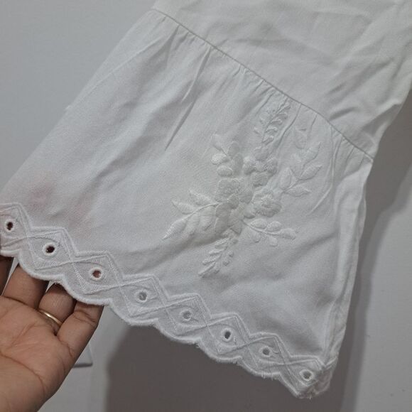 Soft Surroundings Icon Melissani Embroidered Boho Eyelet Tunic & Tank Med White - Picture 9 of 15